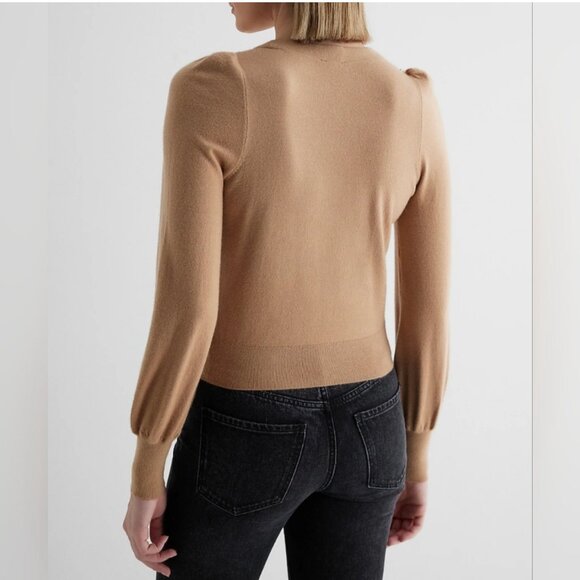 NWT Women's‎ EXPRESS Front Sequin Button Cardigan Camel/Gold | Size M - Picture 5 of 12